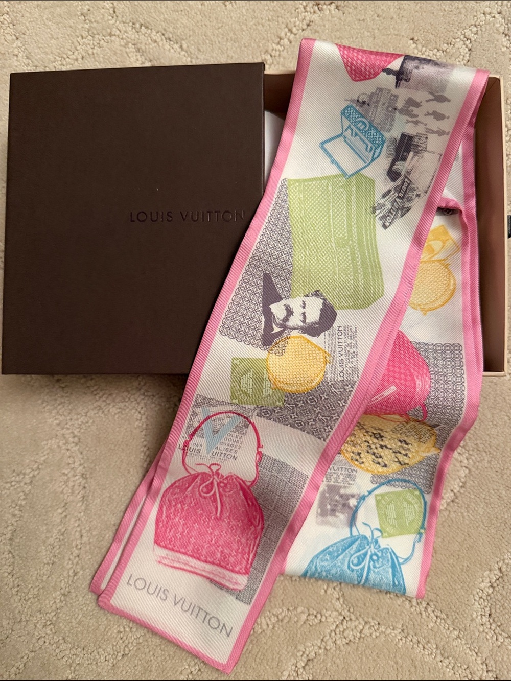 LIMITED EDITION Louis Vuitton Multicolor Monogram Silk Scarf
